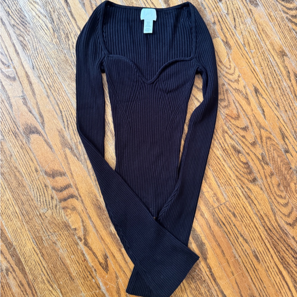 H&M Black Ribbed Knit Top - Picture 6 of 11